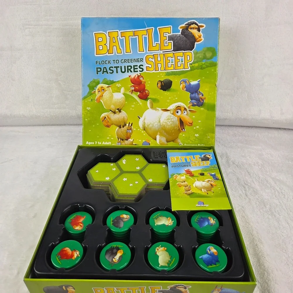 Battle Sheep Board Game Blue Orange Strategy Game Missing 1 Orange Sheep Chip